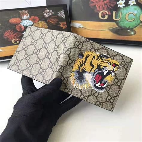 fake gucci tiger supreme wallet